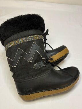 Vintage Baffin Insulated Winter Snow Boots Retro Polar Aztec Women’s 8 Canadian